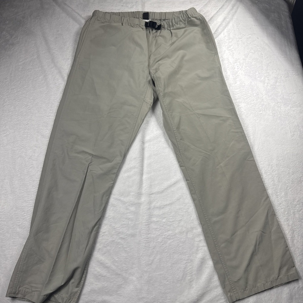 Patagonia Men 32x30" Nylon Hiking Pants Beige Lightweight Elastic Waist Belted